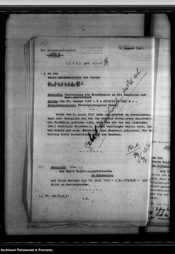 Obraz 14 z jednostki "Zuweisung der beschlagnahmten Grundstücke an diwe Gemeinden. Lehrlingsheim in der Ostgebieten"