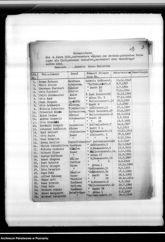 Obraz 7 z jednostki "Spisy miejscowych Niemców z powiatu wolsztyńskiego służących w wojsku polskim lub internowanych przez polskie władze"