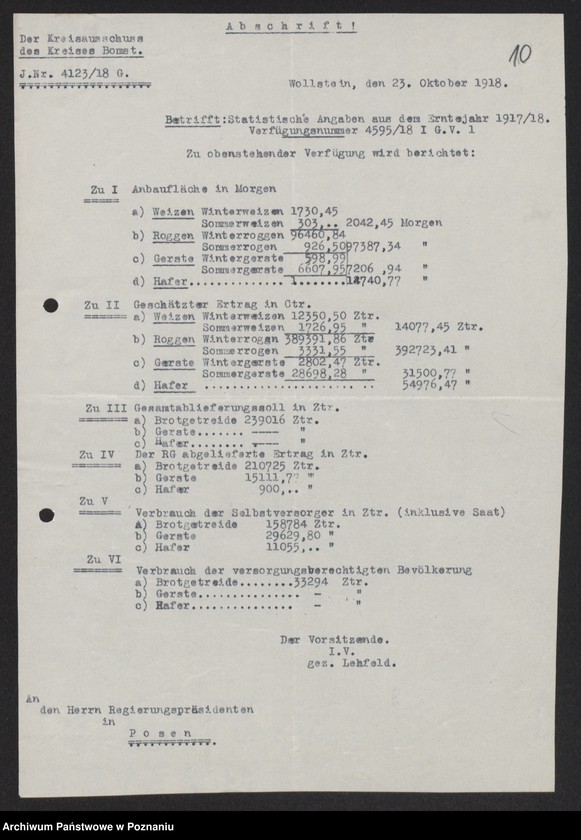 Obraz 11 z jednostki "[Statystyka zasiewów] - wykazy powiatowe"
