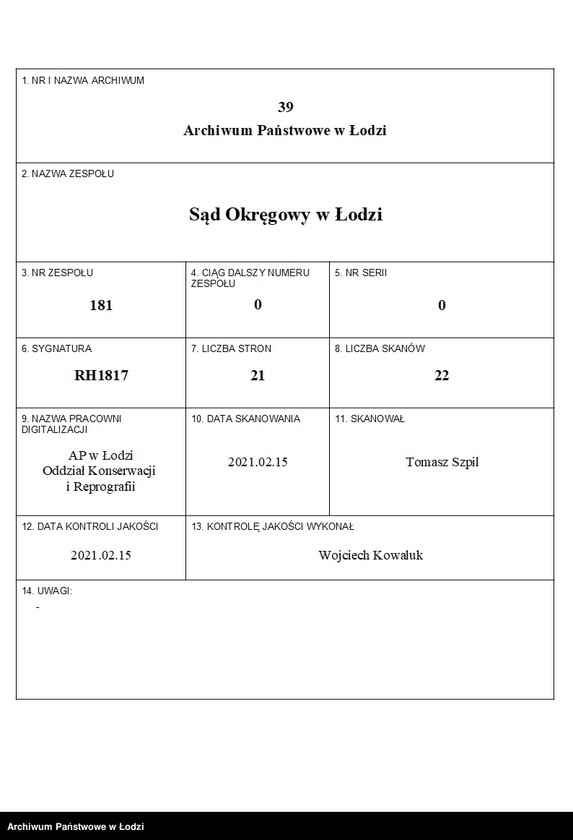 Obraz 1 z jednostki "Ignacy Lipszyc – sprzedaż towarów wełnianych"