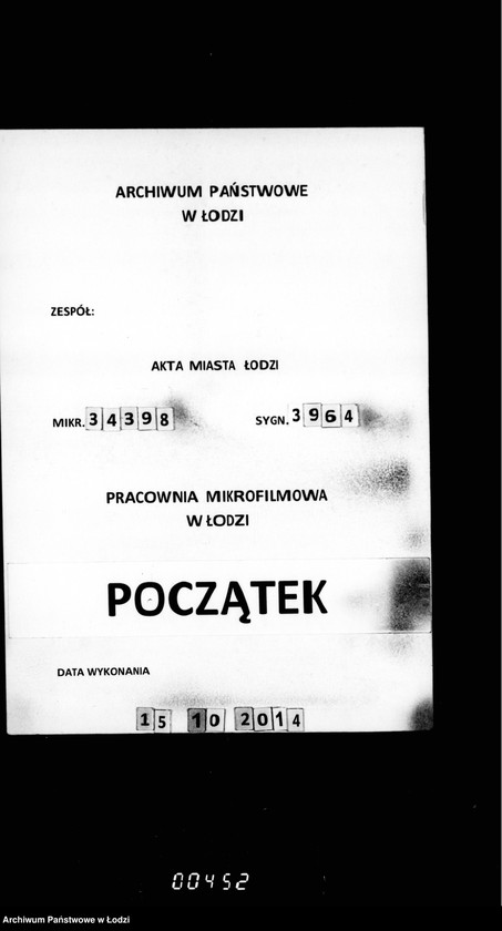 Obraz 1 z jednostki "O torgach proizvodennych 3/15 nojabrja 1897 g. na arendu lavok v gorodskich rjadach v gor. Lodzi"