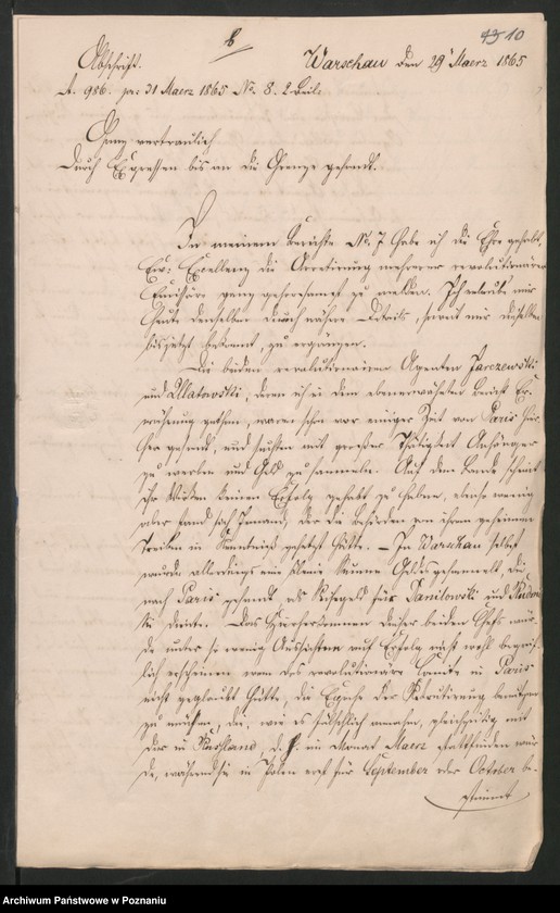 Obraz 14 z jednostki "Der wiederholte Versuch der polnischen Emigration eine neue revolutionäre Organisation in den ehemaligen polnischen Landesteilen zu bewirken."