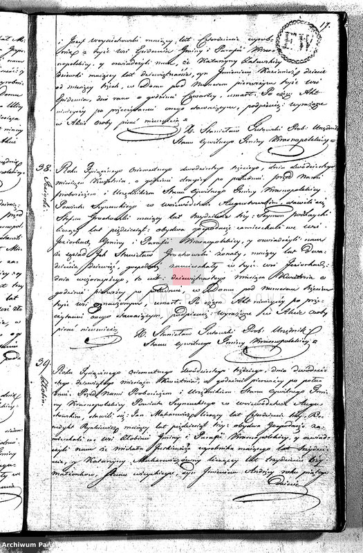 image.from.unit.number "Akta Zeszłych Gminy Krasnopolskiey R-ku 1823. Powiat Seyneński. Województwo Augstowskie."