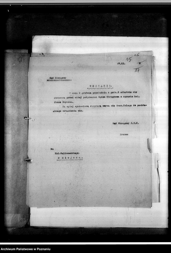 Obraz 19 z jednostki "Okręgowy Sąd Związkowy w Poznaniu"