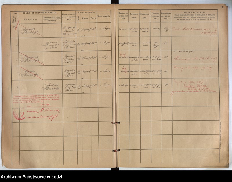 Obraz 7 z jednostki "[Księga ludności stałej m. Łodzi guberni piotrkowskiej nr domu 893-903]"