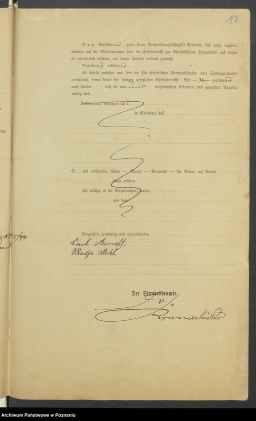 Obraz 14 z jednostki "Die von den Verlobten beigebrachten Urkunden zur Eheschliessung pro 1901. Vol IV"