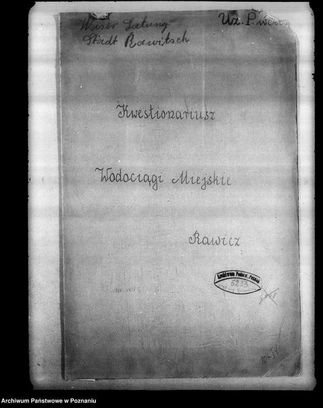 Obraz 4 z jednostki "Kwestionariusz Wodociągów Miejskiej w Rawiczu"