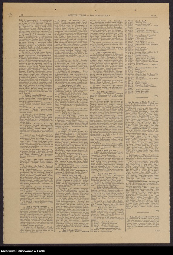 Obraz 15 z jednostki "Majer Markowicz, Szlama Gliksman- sprzedaż i przerób przędzy"