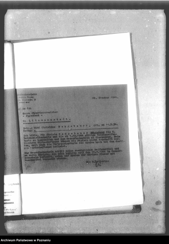 Obraz 16 z jednostki "[Akta personalne wychowanka Christine Neugebauer, ur. 11 V 1934]."