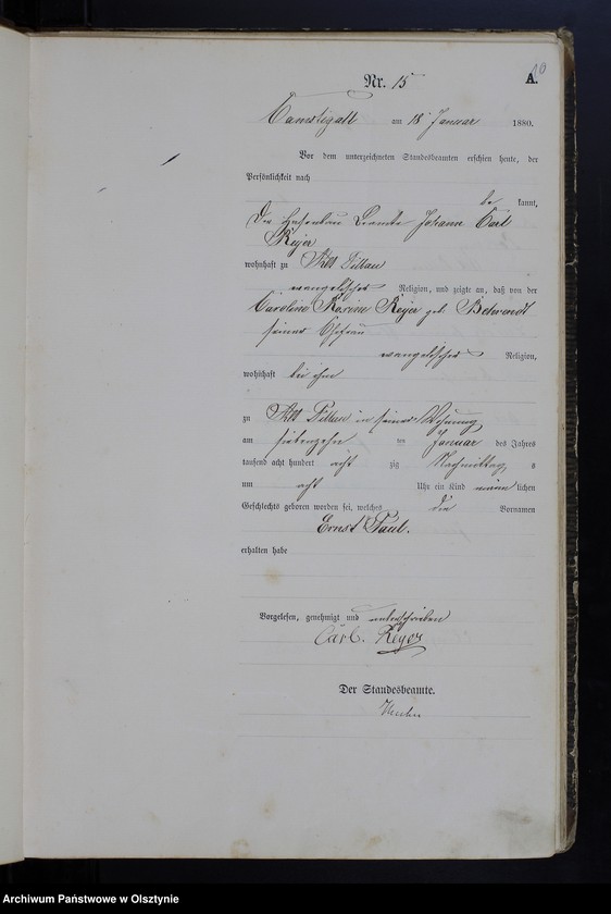 image.from.unit.number "Geburts-Haupt-Register Tom I,Nr 1 - 150"