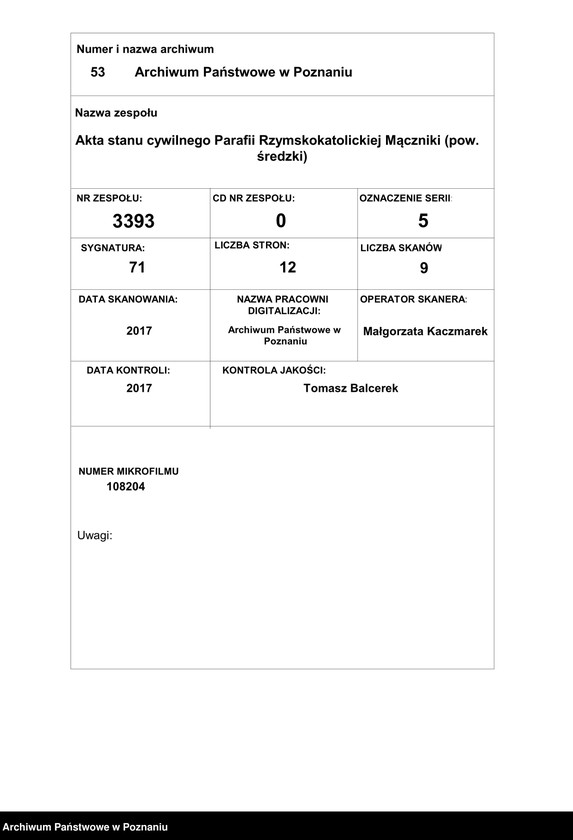 Obraz 1 z jednostki "Księga zgonów"