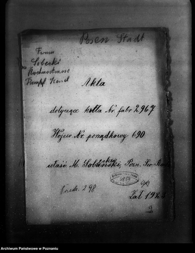 image.from.unit.number "Fabryka wyrobów woskowych M. Sobecki w Poznaniu św. Rocha  nr woj. 690"
