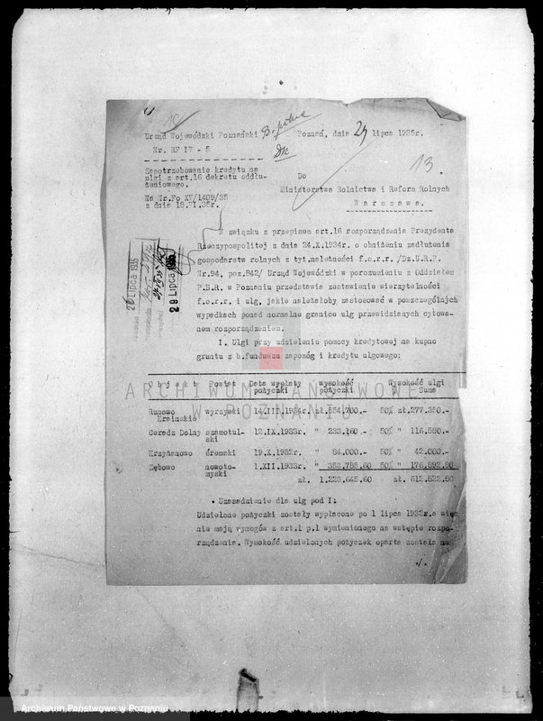 Obraz 17 z jednostki "Korespondencja (w sprawie zadłużenia gospodarstw rolnych z tytułu należności Funduszu Obrotowego Reformy Rolnej) z Państwowym Bankiem Rolnym"