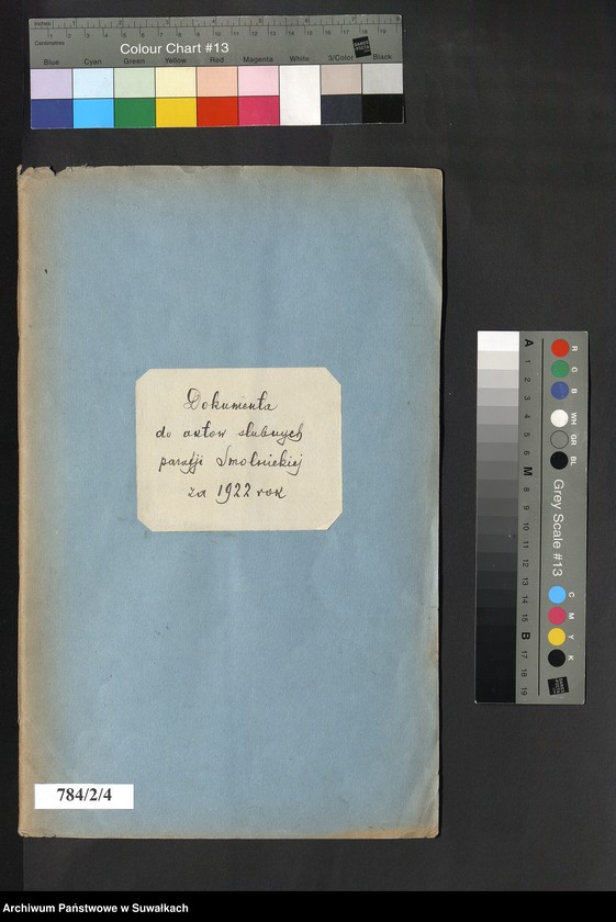 image.from.unit.number "Dokumenta so aktów ślubnych parafji Smolnickiej za 1922 rok"