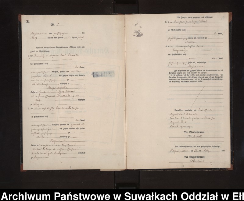 image.from.unit.number "Heiraths-Neben-Register des Preussischen Standes-Amtes Stasswinnen Kreis Lötzen"