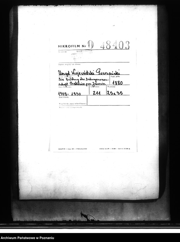 Obraz 2 z jednostki "Die Bildung der Draenagegenossenschaft Czekowice powiat Jarocin"