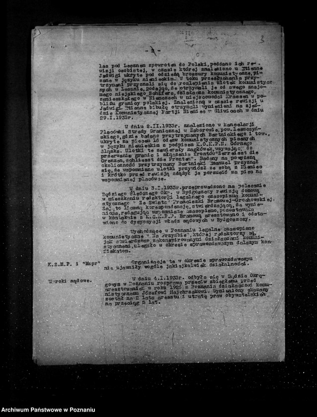 Obraz 8 z jednostki "Sprawozdania okresowe ze stanu bezpieczeństwa za miesiące styczeń-czerwiec 1933 r. /nr 1-6/"