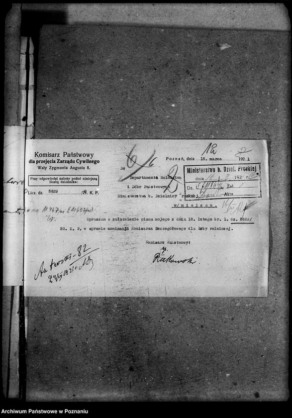 Obraz 16 z jednostki "Sprawy prawne Komisarz Państwowy do przyjęcia Zarządu Cywilnego i rozrachunku z Niemcami"