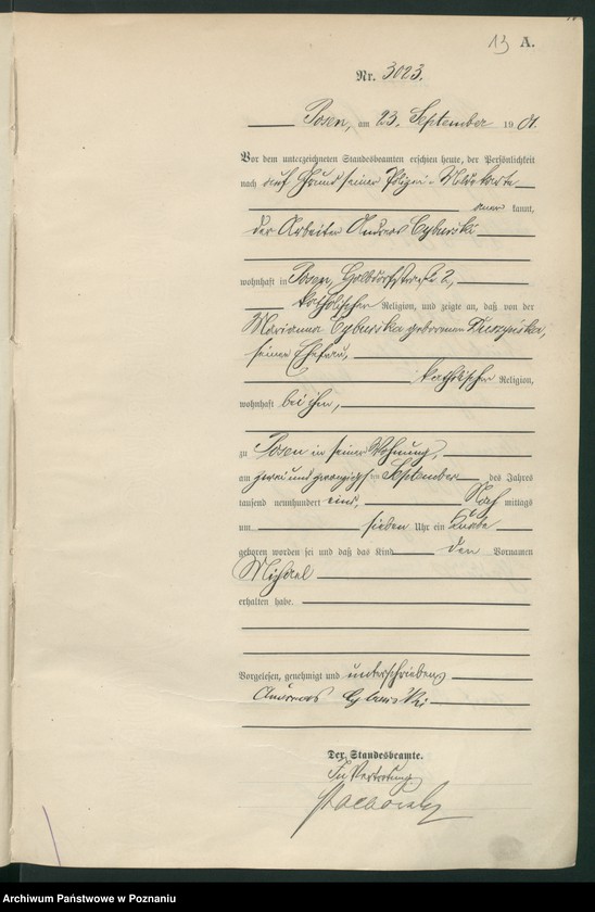 Obraz 16 z jednostki "Księga miejscowa urodzeń t. VI"