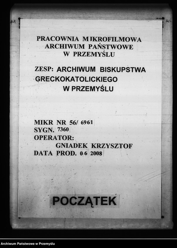 Obraz 1 z jednostki "[Kopie ksiąg metrykalnych parafii Pakość z filiami Buchowice, Czyszki (dekanat Mościska)]"