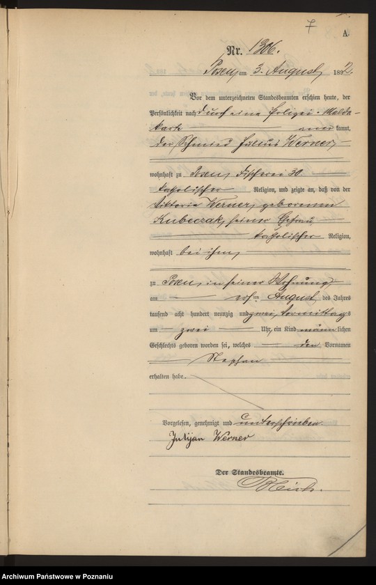 Obraz 10 z jednostki "Księga urodzeń t. IV"