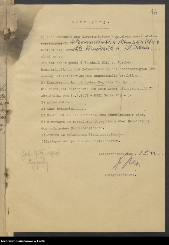 Obraz 18 z jednostki "Hersz Ber Weintraub, Icek Klein- sprzedaż i kupno skór"