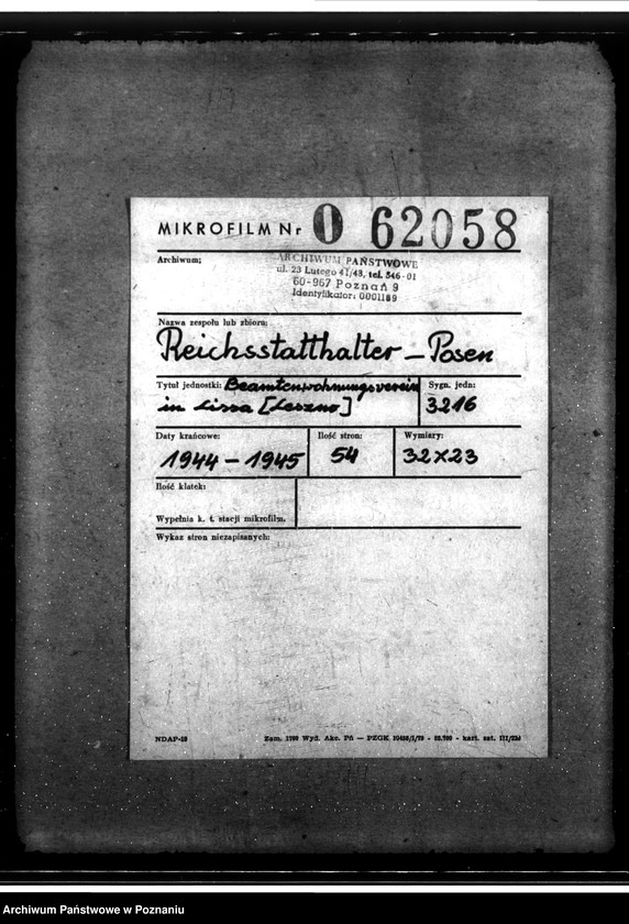 Obraz 2 z jednostki "Beamtenwohnungsverein in Lissa (Leszno)"