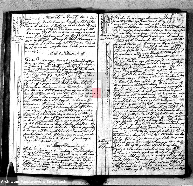 image.from.unit.number "Akta zaślubionych w roku 1823 urzędnika stanu cywilnego gminy święto jeziorskiey w obwodzie seyneńskim województwa augustowskiego"