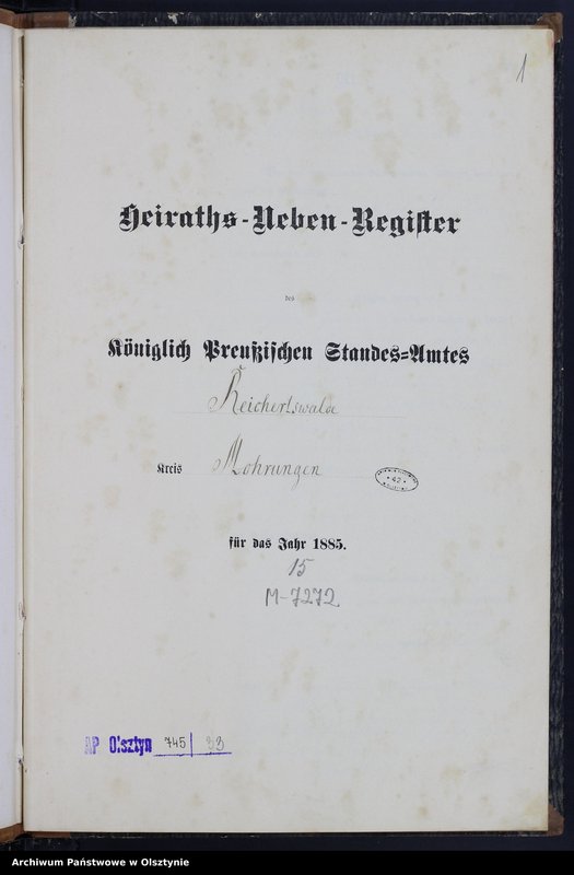 image.from.unit.number "Heiraths-Neben-Register Nr 1 - 15"