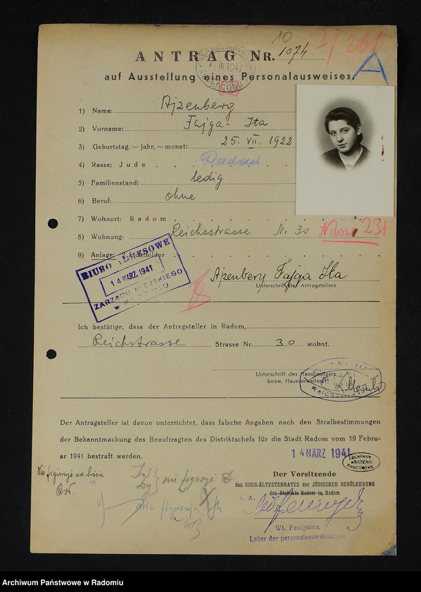 image.from.unit.number "[Wnioski o wydanie dowodów osobistych oraz nie odebrane dowody Ajzenberg Dewora - Ajzenman Szamszon]"