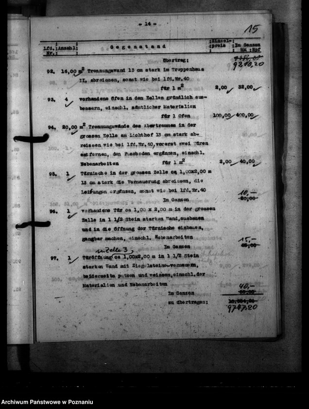 Obraz 19 z jednostki "Umbau. Polizeigefängnis Posen und Fort Radziwill"