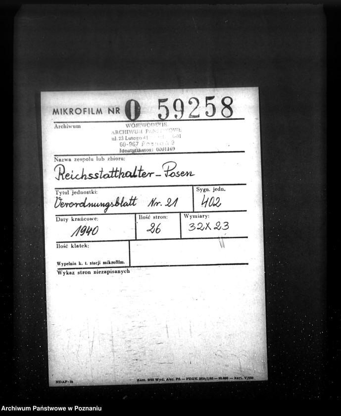 Obraz 2 z jednostki "Verordnungsblatt Nr. 21"