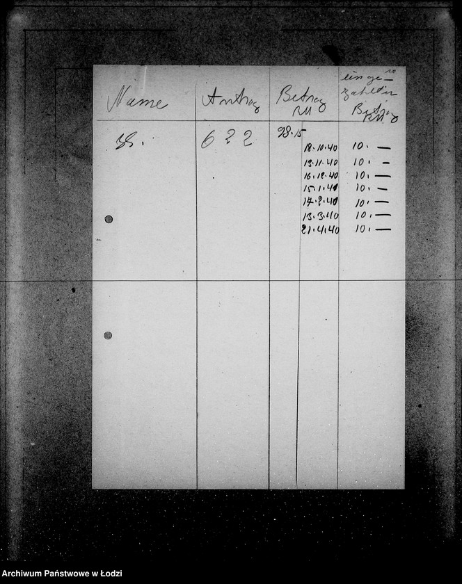 Obraz 14 z jednostki "Anordungen Getto V. von Biebow"