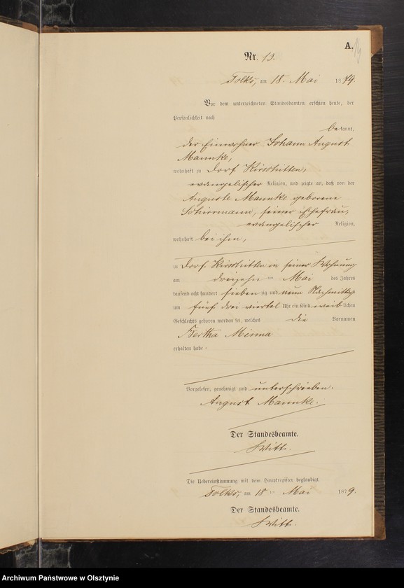 Obraz 16 z jednostki "Geburts-Neben-Register Nr 1 - 33"