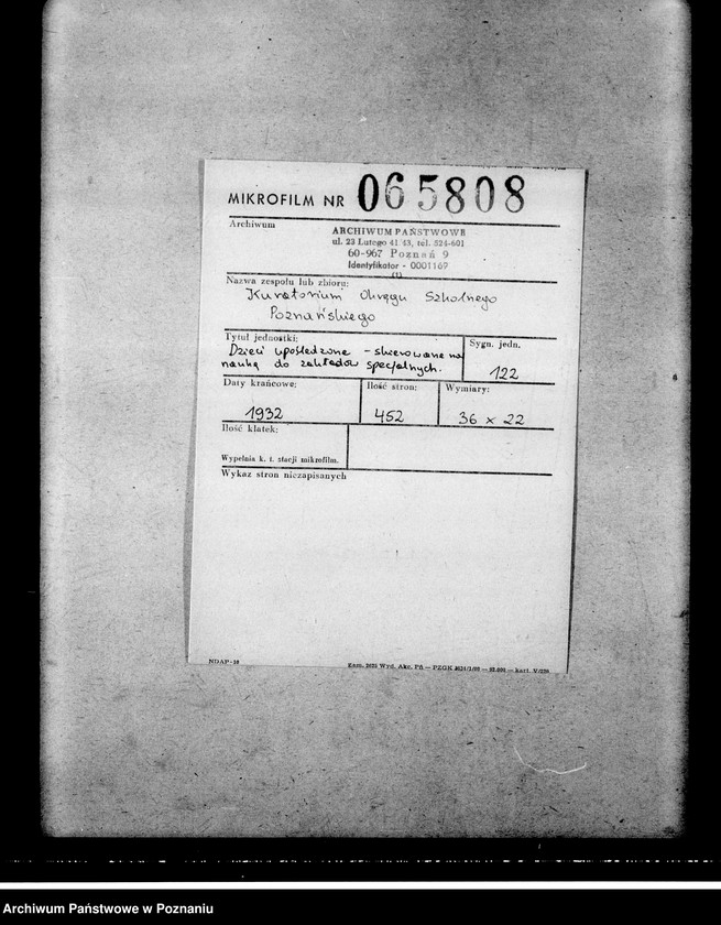 Obraz 2 z jednostki "[Dzieci upośledzone- skierowanie na naukę do zakładów specjalnych]"