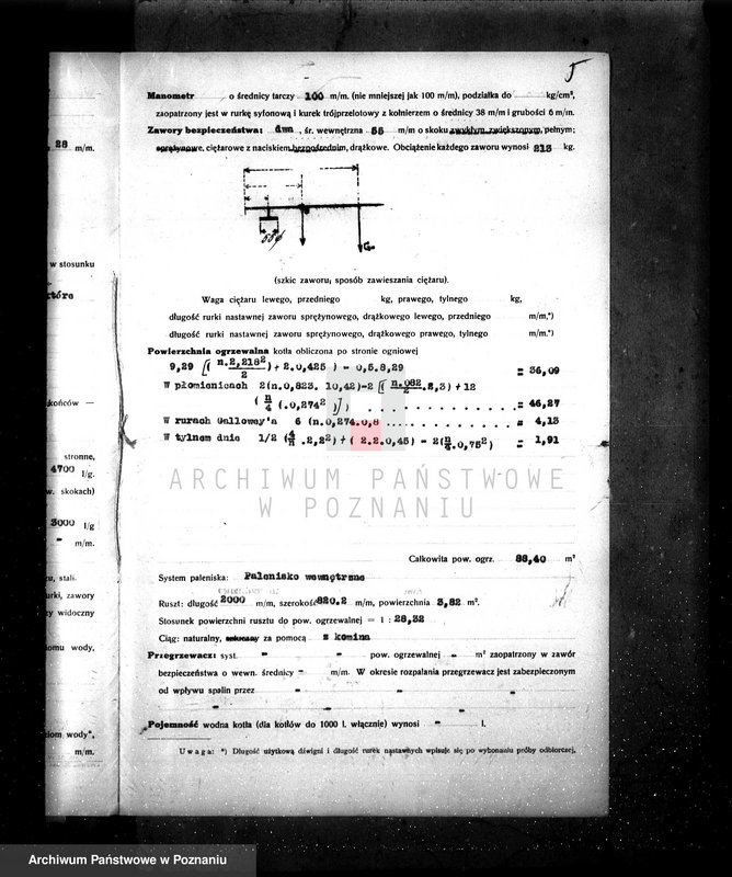 Obraz 18 z jednostki "Firma W. St. Radomski Pleszew nr fabr kotła 588, nr woj. kotła 4593"