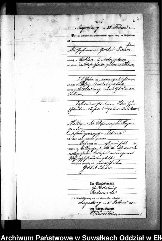 image.from.unit.number "Sterbe-Neben-Register des Preussischen Standes-Amtes Kehlen Kreis Angerburg"