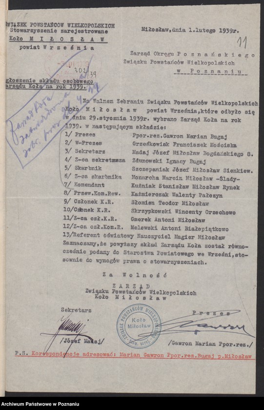 Obraz 16 z jednostki "Miłosław, powiat Września - akta koła."