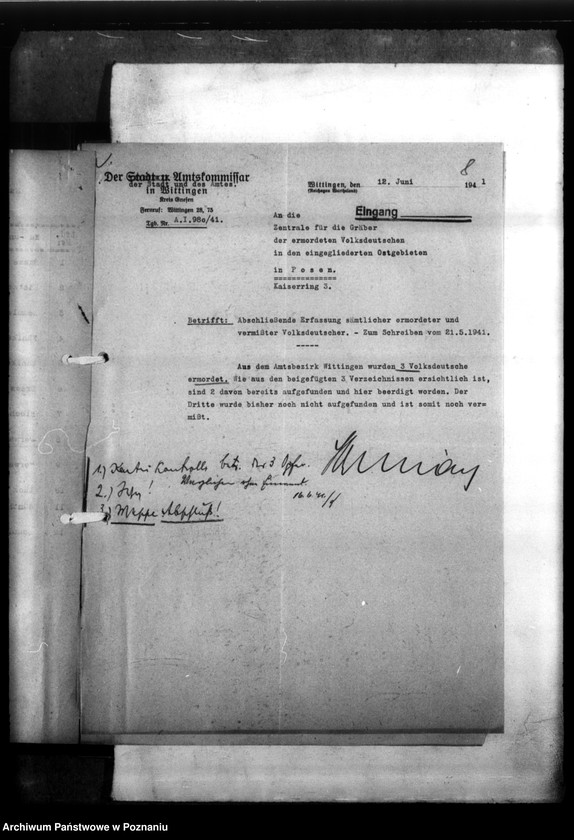 Obraz 12 z jednostki "Kreis Gnesen (Gniezno). Zgłoszenia zmarłych i zaginionych Niemców w 1939 roku"