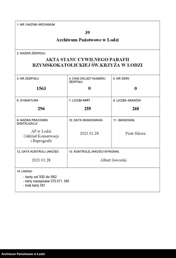 Obraz 1 z jednostki "Akta małżeństw"
