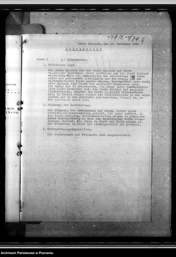 Obraz 13 z jednostki "Lageberichte aus dem Kreise Kalisch"