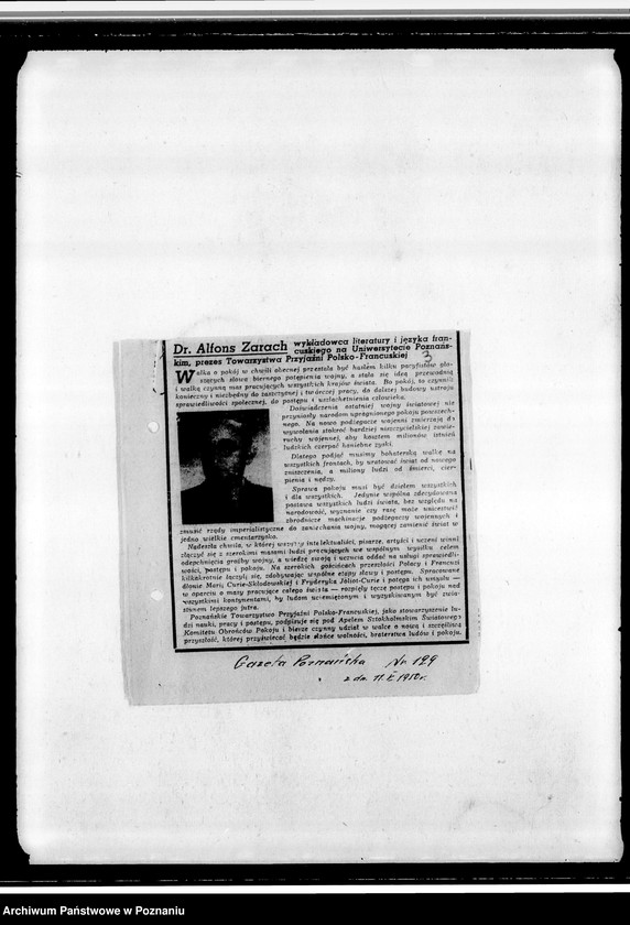 Obraz 7 z jednostki "Sprawy różne: korespondencja, życiorysy członków zarządu, spisy książek, wycinki prasowe"