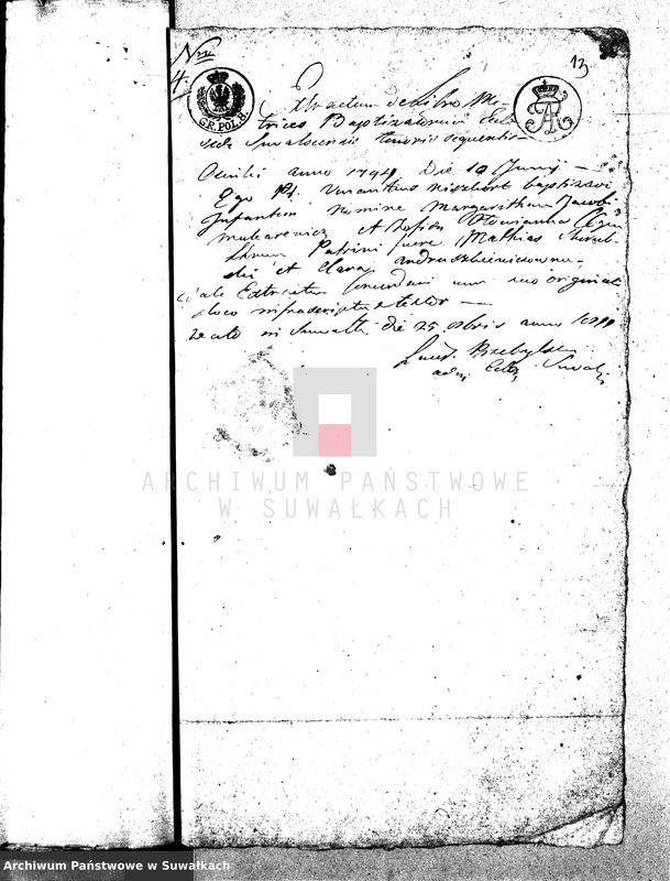 image.from.unit.number "Dowody Małżeństwa Gminy Wigierskiey od dnia 1 Maja 1811 Roku do ostatniego dnia kwietnia 1812 Roku."