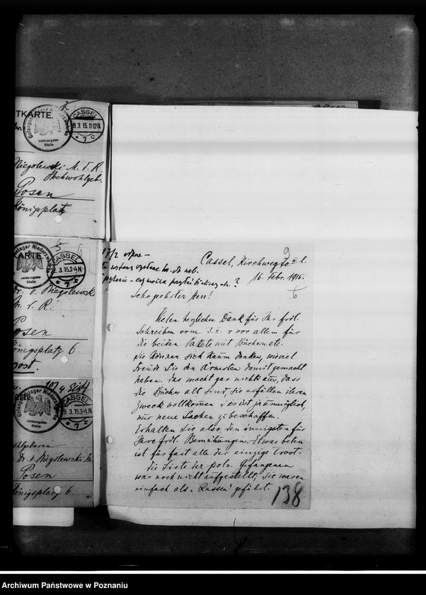 Obraz 9 z jednostki "Korespondencja- listy jeńców wojennych o pomoc materialną z obozu Cassel."