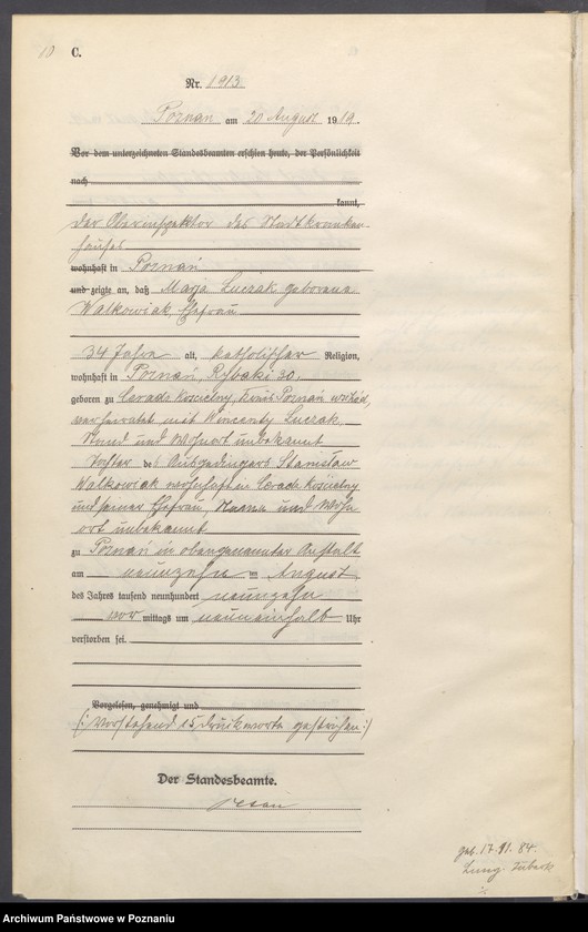 Obraz 12 z jednostki "Księga miejscowa zgonów tom V [Rejestr główny zgonów]"