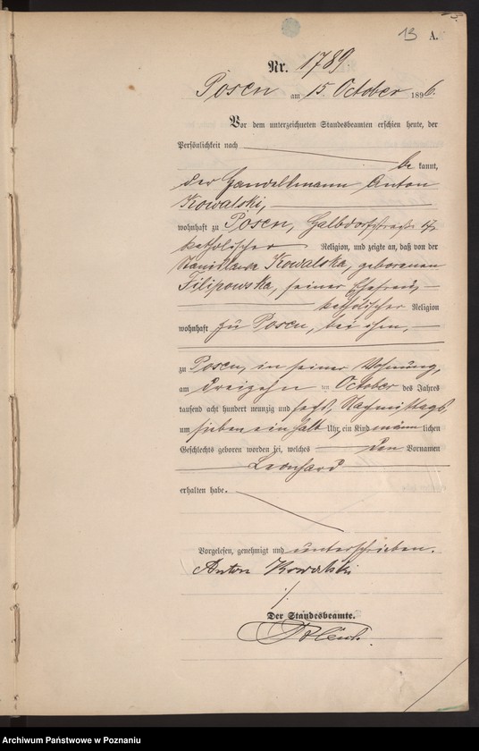 Obraz 16 z jednostki "Księga urodzeń t. IV"