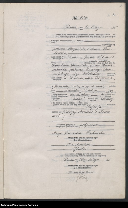 Obraz 9 z jednostki "Księga urodzeń odpis tom II [Rejestr poboczny urodzeń]"