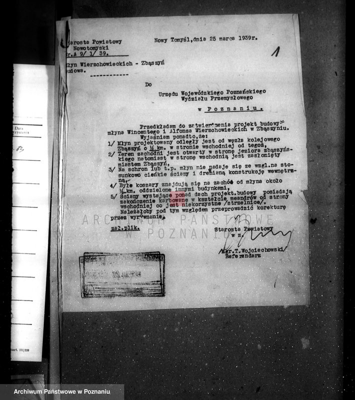 Obraz 5 z jednostki "Udzielenie zezwolenia na urządzenie młyna parowego W. i A. Wierzchowieckich w Zbąszyniu, pow. nowotomyski"