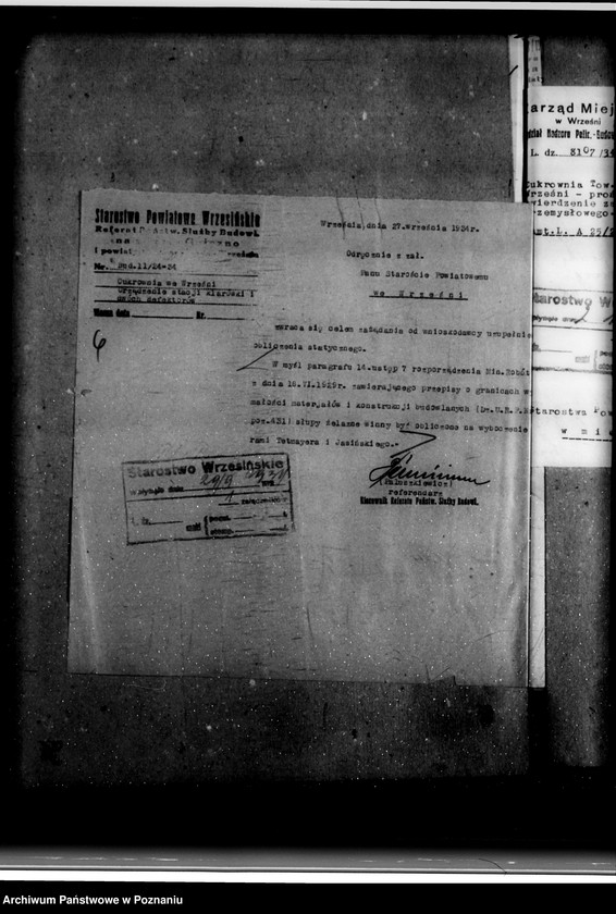 Obraz 11 z jednostki "Zatwierdzenie zakładu przemysłowego /przebudowy cukrowni we Wrześni/"