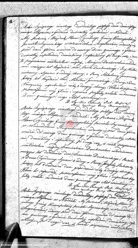 image.from.unit.number "Akta Zaślubionych Gminy Krasnopolskiey Powiatu Seyneńskiego od 1-go Stycznia 1825. Województwo Augstowskie."